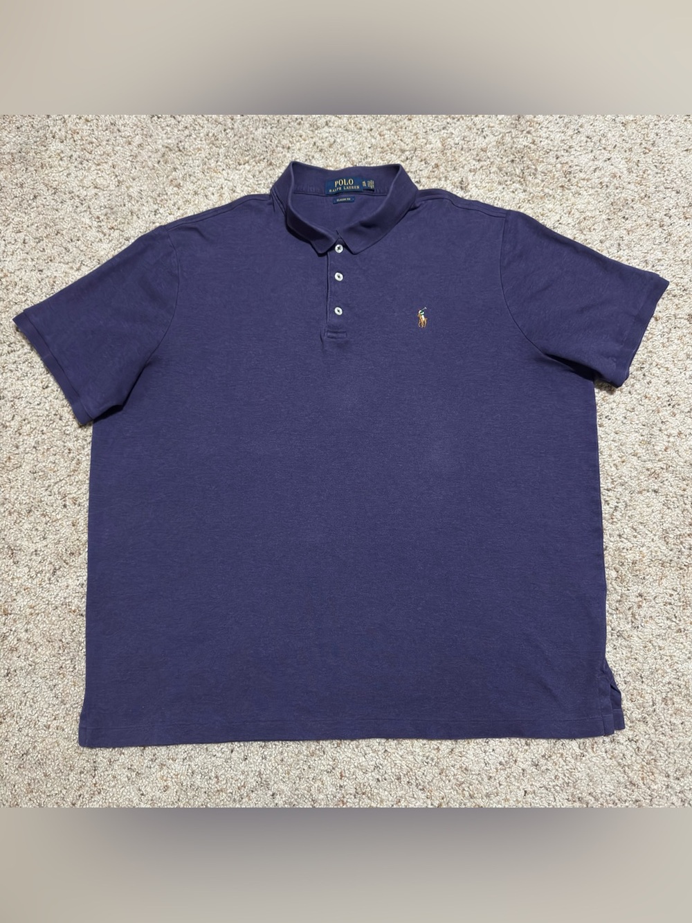 Polo Ralph Lauren Classic Fit Polo Shirt Mens Purple Flesh Pony